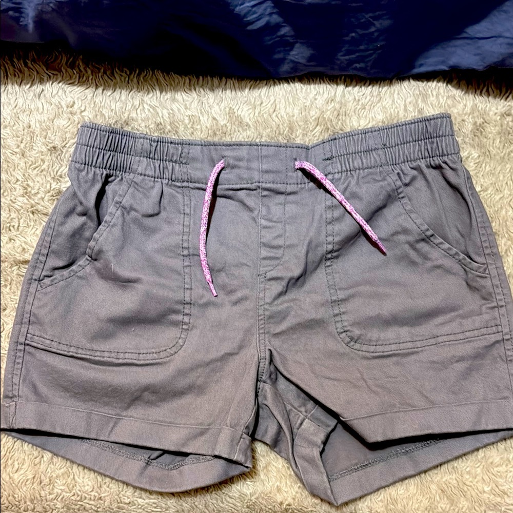 Old Navy Gray Cargo Shorts with Pink Accents